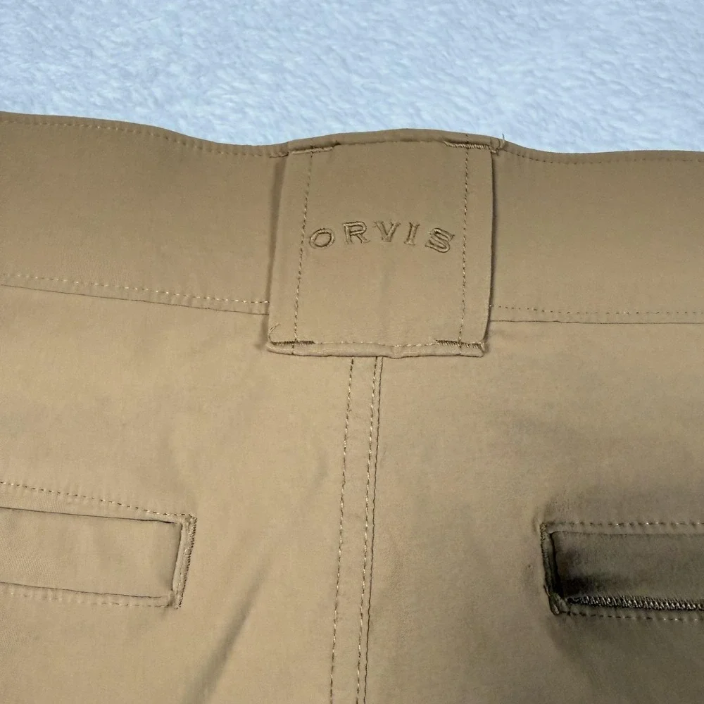 Orvis Cargo Shorts Mens 38‎ Beige Nylon Stretch Outdoor Hiking Casual Pockets